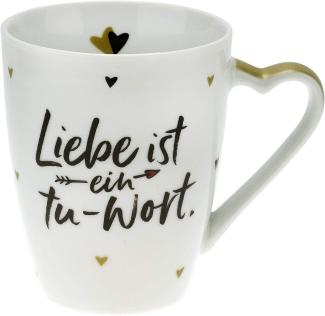 Tasse mit Herz-Henkel Liebe ist ein Tu-Wort