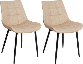 beliani Esszimmerstuhl 2er Set, Beige