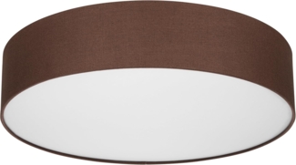 REV Deckenleuchte - Deckenlampe rund 50cm mit Stoff-Lampenschirm im Vintage-Look – ideal für Schlafzimmer & Wohnzimmer, braun