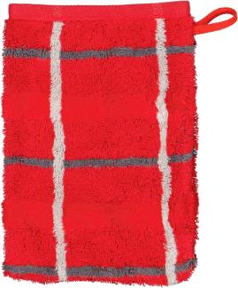 Cawö Handtücher Noblesse Square Karo 1079|Waschhandschuh 16x22 cm| rot