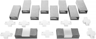 HTI-Living Brick 10-teilig Grau Beetumrandung Nessa Solar