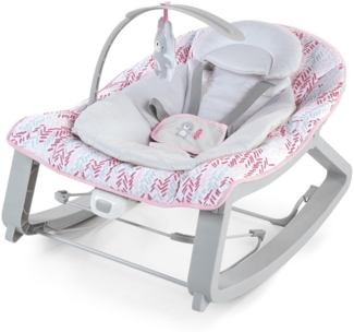 Ingenuity Keep Cozy 3-in-1 Baby Wippe, Sitz und Schaukel für Babys bis Kleinkinder, mit Vibrationen und Spielzeugstange, 0-30 Monate, Rosa Lily