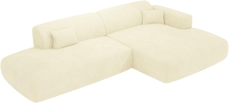 Vente-unique - Ecksofa - Ecke rechts - offenes Ende - Samt-Stoff - Off-White - POGNI von Maison Céphy