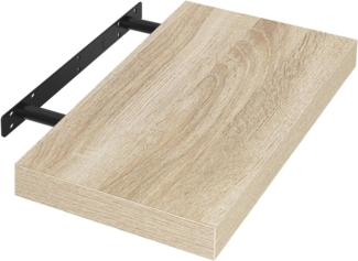 EUGAD Wandregal Wandboard Buchregal Hängeregal DVD CD Regal Holz Board 25cm Sonoma Eiche 0079QJ