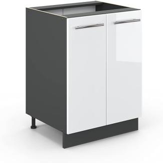 Vicco Unterschrank 60 cm Küchenschrank Hängeschrank Küchenzeile Fame-Line (Weiß Hochglanz)