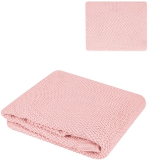 Kikka boo Babydecke Dream Big gestrickt,100% Baumwolle 100 x 75 cm Kuscheldecke rosa