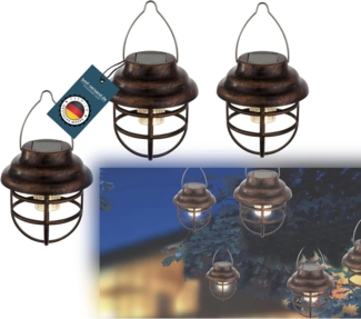 Solarleuchte Garten 3er Set Laterne zum Hängen Solarlampe Außen Leuchte Solar
