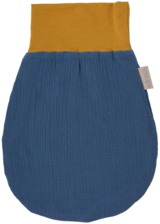 KraftKids Strampelsack Musselin blau für den Herbst/Winter aus Musselin Baumwolle und warmen Fleece in zwei Größen erhältlich