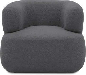 DOMO. collection Sessel Molina, Polstersessel mit Federkern, Armsessel in organischer Form, rund, Cocktailsessel, Loungesessel 90 x 86 x 71 cm (BxTxH), dunkelgrau