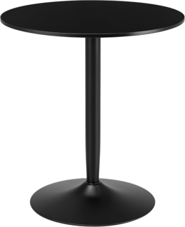 HOMCOM Esstisch 70 x 70 cm rund Küchentisch für 2 Personen Esszimmertisch mit Stahlbein, Rutschfester Fußauflage Säulentisch moderner Kaffeetisch für Küche, Esszimmer und Wohnzimmer Schwarz