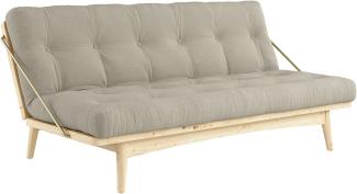 Karup Design Schlafsofa FOLK Gestell Natur, Matratze Leinen