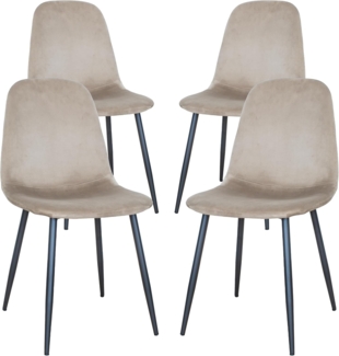 GARDENIA Becky Stühle, Stahl, Beige, 4, Einheit