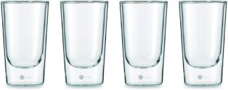 Jenaer Glas 4er Set Latte Glas Becher XL 355 ml GOURMET FOOD & DRINKS HOT'N COOL 115903 x 2 + Gratis 4er Set EKM Living Trinkhalme