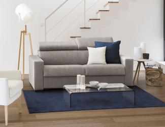 Talamo Italia 2Sitzer Sonia Schlafsofa,Wohnzimmersofa,Made in Italy,Drehbare Öffnung mit Matratze und Netz inklusive,mit verstellbaren Kopfstützen und schmalen Armlehnen,cm: 160x95h85,Farbe Taubengrau