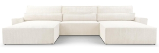 MOEBLO Wohnlandschaft DENVER U, Eckcouch aus Cordstoff Ecksofa U-Form Cord Sofa Couch Polsterecke U-Sofa - 410x85x200cm, mit Bettkasten und Schlaffunktion