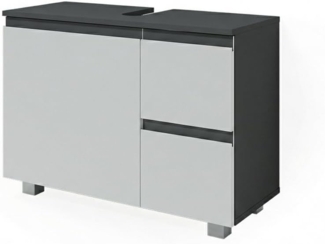 Waschbeckenunterschrank J-Shape Anthrazit/Weiß 80 x 60.8 cm Vicco