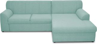 DOMO Collection Ecksofa Topper | moderne Couch in L-Form | kleine Polsterecke mit Schlaffunktion | blau, 245 x 155