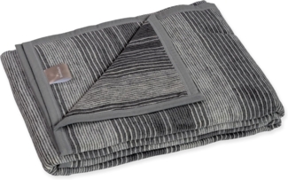 Wohndecke Cotton Home, Traumschloss, Steifen-Motiv - Lines grau