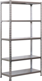 Simon Rack Schwerlastregal, 1800 x 900 x 500 mm, Bis 180 kg Belastbar, 5 Verstellbare Ablagen, Kellerregal, Lagerregal, Verzinkt - Simonclick