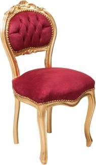 Biscottini Luigi XVI L 45,5 x T 42,5 x H 90,5 cm – französischer Stuhl antik – Sessel Schlafzimmer – Stühle Barockstil Gold