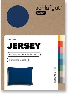 Schlafgut Kissenbezug EASY Jersey|Kissenbezug einzeln 70x90 cm| blue-deep