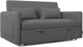 Nalui 2-Sitzer-Sofa, 3-in-1, Nest 2, 139 x 100 x 80 cm, mit Verstellbarer Rückenlehne und 2 Kissen. Bettsofa Chaise Longue, belastbar bis 240 kg. 2-Sitzer-Sofa, umwandelbar in EIN Bett von 120x190
