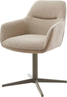 Drehstuhl Pejo-Flex Materialmix Schlamm Fußkreuz Effektfinish Titan 360° drehbar Taschenfederkern