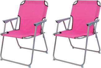 2 Stück Campingstuhl Stoff Oxfort Metall Pink