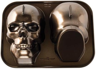 Nordic Ware 88448 Nordic Ware Spuk-Totenkopf-Pfanne Bronze, Mini