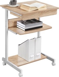 Yaheetech Schreibtisch Computertisch Büromöbel PC Tisch Bürotisch Arbeitstisch aus Holz und Stahl mit Ablage und Schublade 79 x 56 x 51 cm