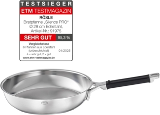 Rösle 'Silence Pro' Bratpfanne, Edelstahl, 28 cm