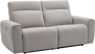 Vente-unique - Relaxsofa elektrisch 3-Sitzer - Stoff - Grau - LORGITA