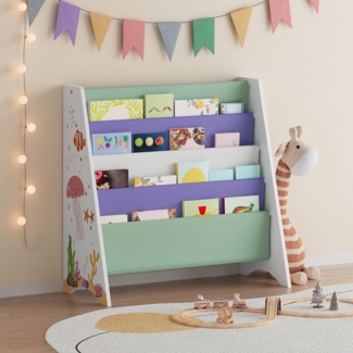 Kinderregal Hornnes 60 x 62 x 28 cm Aqua Dream Motiv [en. casa]