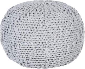 Ottomane PRIENE Hellgrau Baumwolle 50 cm 50 cm