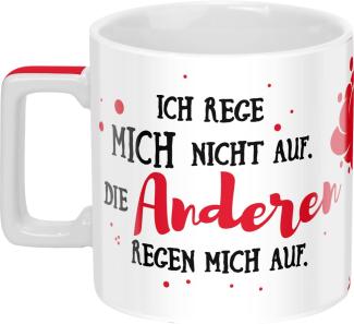 Sheepworld Tasse mit Spruch "Aufregen" | Sheepworld Wortheld-Tasse, Porzellan, 45 cl, Mehrfarbig | Tasse lustig, Sprüche-Tasse | 47771