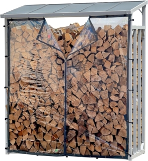 Quick Star Kaminholzregal 126x167 cm Wetterschutz für Kaminholzregal 130 x 70 x 185 cm, Mit 22 Ösen, Spanngummis und Reißverschluss
