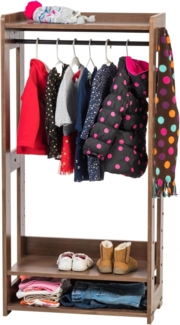Iris Ohyama, Garderobenständer, Garderobenständer mit Regal für Kinder, Kinderkleiderorganizer,Modular, Zeitgenössisch, Schule, Zimmer, Eingang - Kids Garment Rack - KWR-1 - Braun