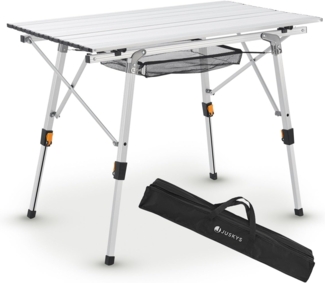 Juskys 'Picco' Campingtisch, klappbar, höhenverstellbar - Aluminium silber, 90x52 cm