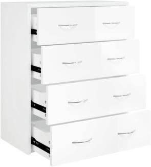 vidaXL Kommode mit 4 Schubladen 60x30,5x71 cm Hochglanz-Weiß 342579