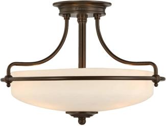 Elstead Lighting Griffin 3-Light Semi-Flush Light Deckenleuchte Bronze Opal