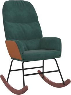 vidaXL Schaukelstuhl Dunkelgrün Samt 4102623