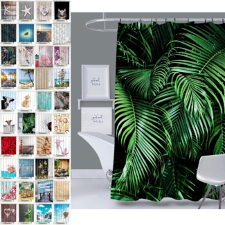 Sanilo Duschvorhang Palmdream 180 x 200 cm, 100% wasserdicht, Anti-Schimmel-Effekt, hochwertige Qualität