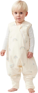 Duomiaomiao Baby Schlafsack, 1x Ganzjahresschlafsack, 1.5tog Kleiner Regenbogen, 85cm / Baby Körpergröße 90-100cm, Baumwolle