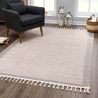 Carpet City Teppich Art 2231, rechteckig, Höhe: 7 mm, Kurzflor, mit Kettfäden, Streifen-Muster