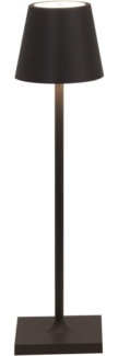 Zafferano, Poldina Micro Lampe, Kabellose, Wiederaufladbare Tischlampe mit Touch Control, Geeignet für Wohnzimmer und Außenbereich, Dimmer, 2200-3000 K, Höhe 27,5 cm, Farbe Schwarz