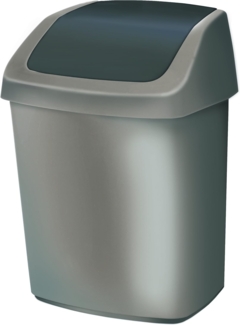 Curver Abfallbehälter, Silver-Coal, 15 l