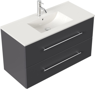 Waschbeckenunterschrank inkl. Waschbecken Homeline Anthrazit 100 cm