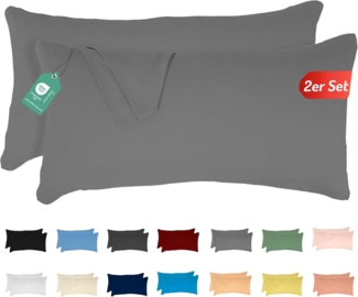 Livessa 2er Set Kissenbezug 40x80 cm -Verdeckter Reißverschluss an der Langen Seite, Kopfkissenbezug aus%100 Baumwolle Jersey Stoff, Ultra weich und atmungsaktiv, Oeko-Tex Zertifiziert