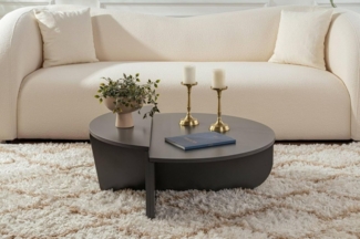 Dmora - Wohnzimmertisch Parete, Niedriger Wohnzimmertisch, Kaffeeregal, Couchtisch für Sofa, 90x60 h35 cm, Anthrazit