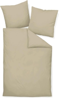 Traumschlaf Uni Mako-Satin Bettwäsche|200x200 cm + 2x 80x80 cm| cappucino